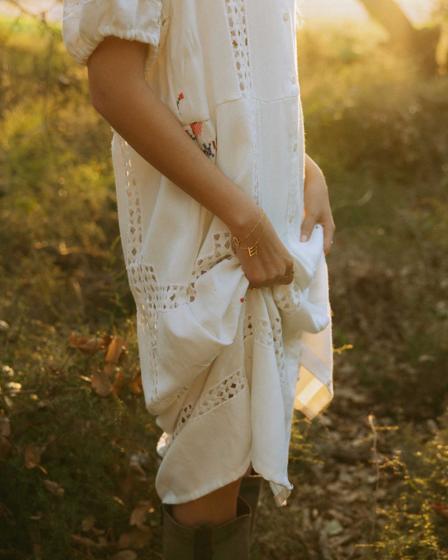 Ajour embroidery dress
