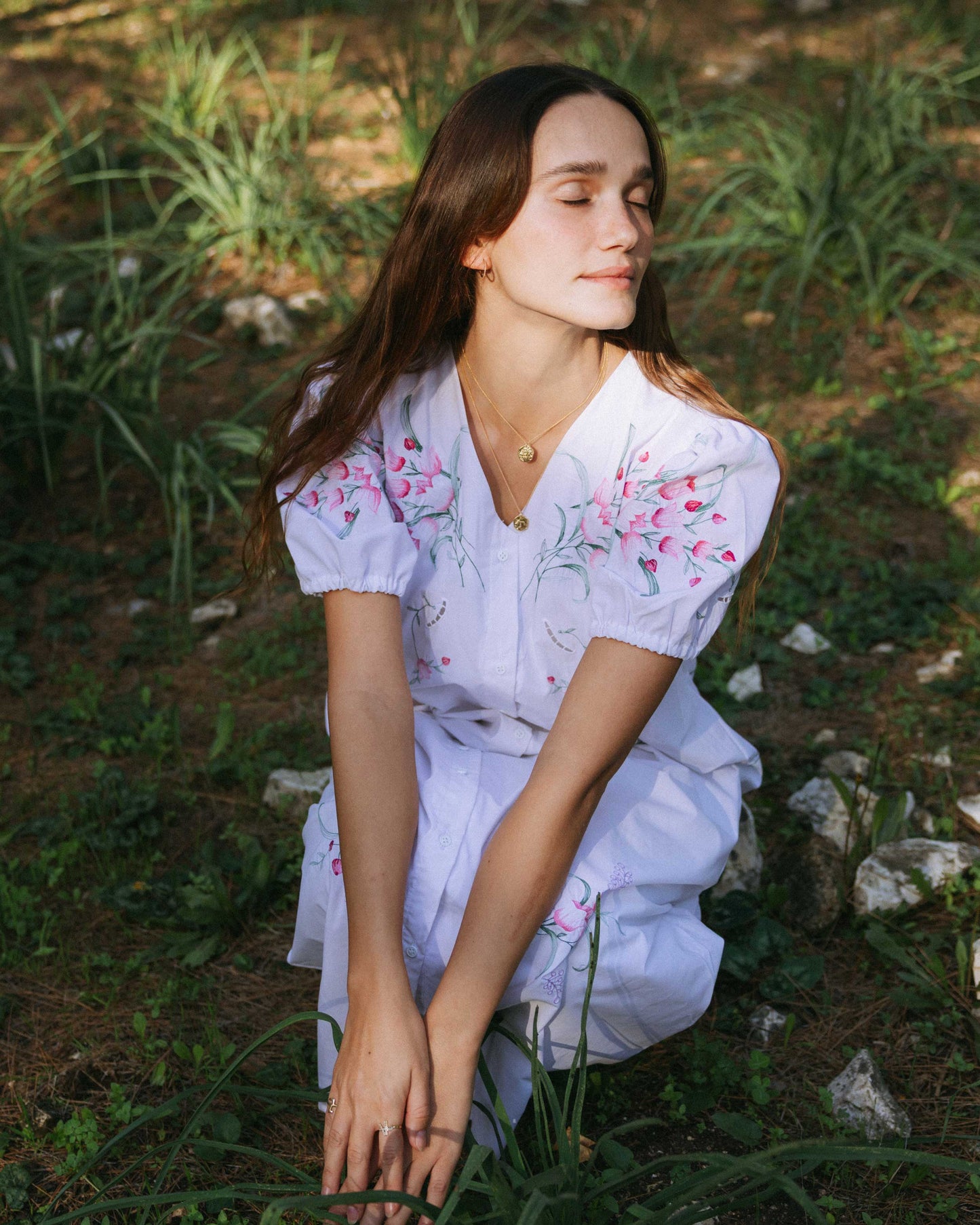 Tulip embroidery dress