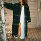 Plaid trench coat