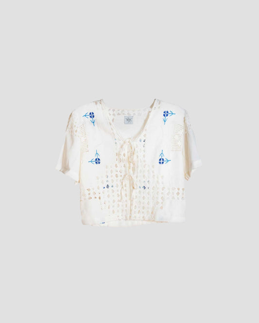 Ajour embroidery top